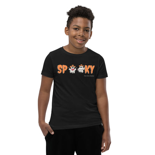 Spooky Western Ghost Youth Short Sleeve T-Shirt